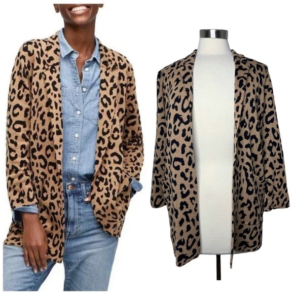 J.CREW Leopard Print Sophie Sweater Blazer size XXS - Picture 9 of 9